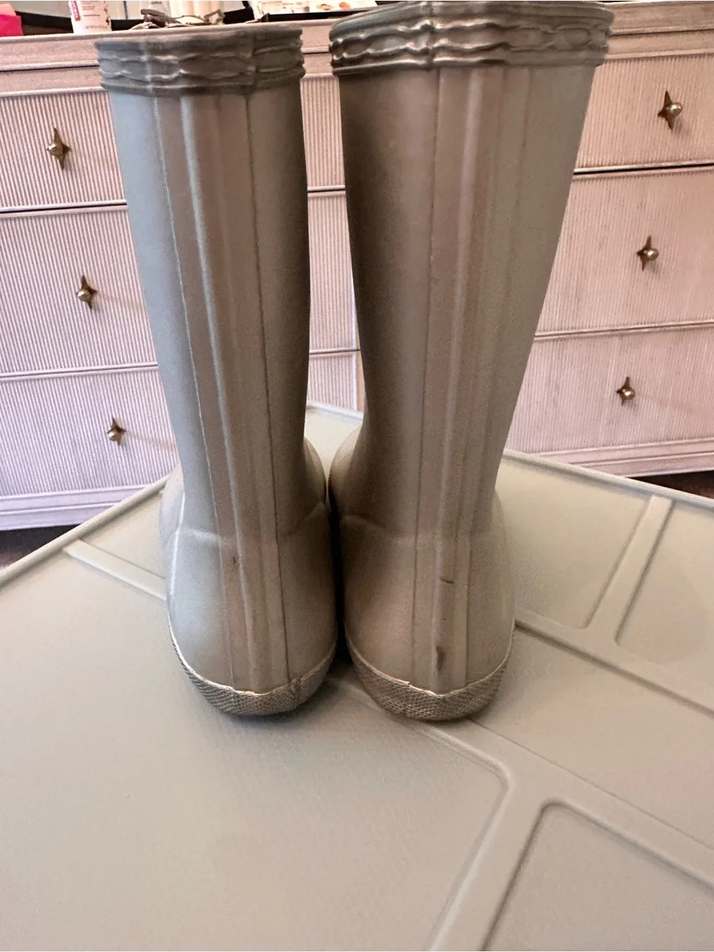 Hunter Kids Metallic Silver Rain Boots
